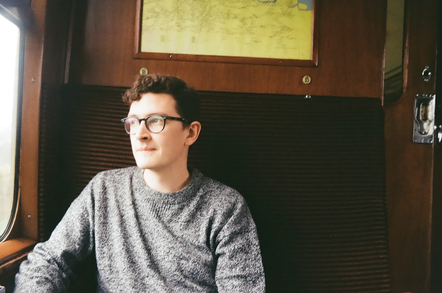 Steven Frostwick on a train